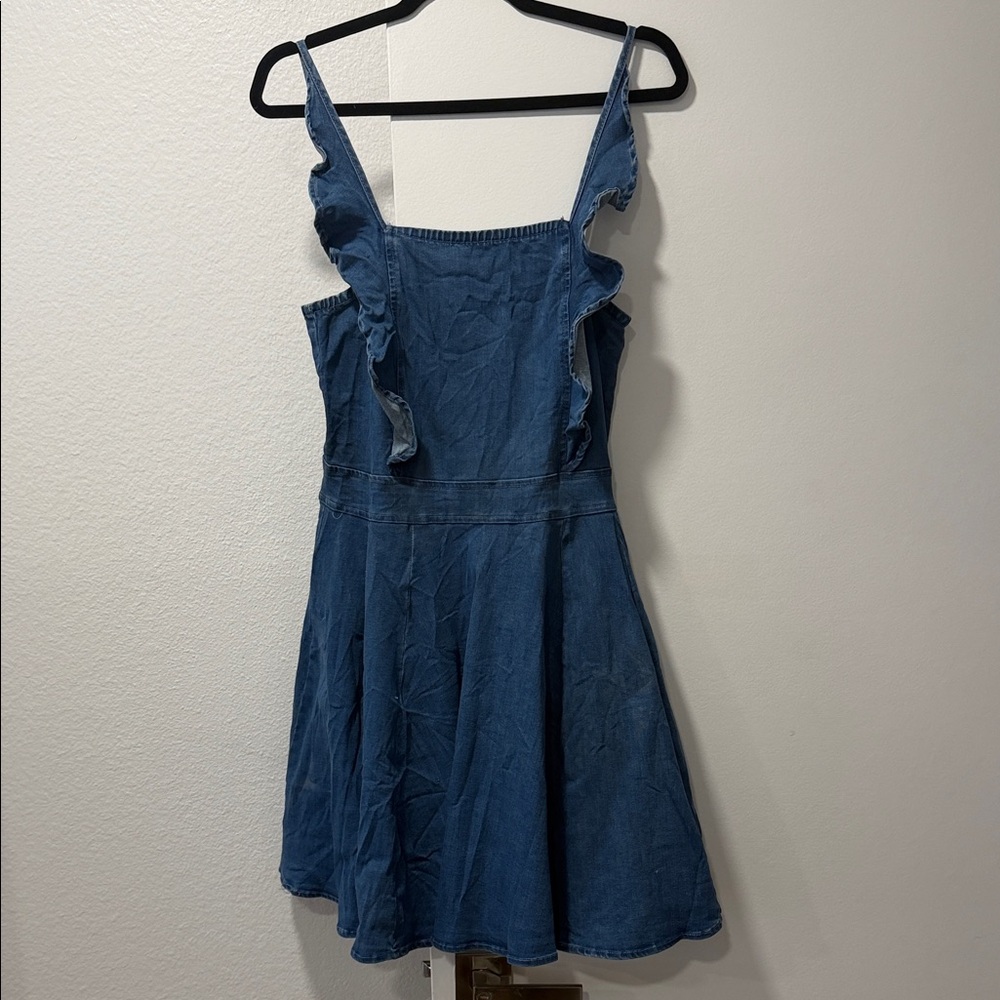 Amazon Denim Ruffle Mini Dress
